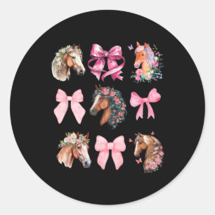 Coquette Horse Riding Wildflowers Equestrian Horse Classic Round Sticker