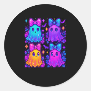 Coquette Iridescent Halloween Classic Round Sticker