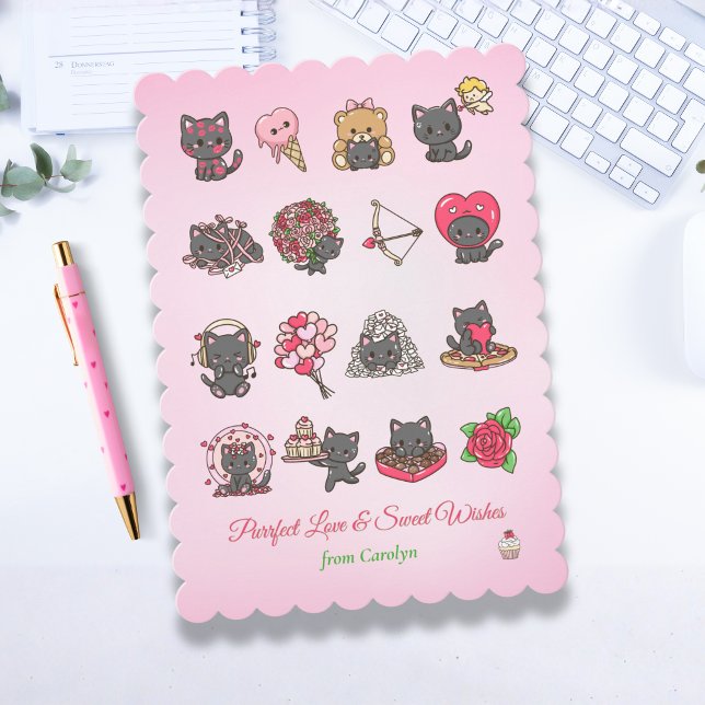 Coquette Kawaii Cat Valentine Card (Coquette Kawaii Cat Valentine Card)