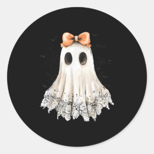 Coquette Lace Ghost Boo In Boojee Halloween Soky S Classic Round Sticker