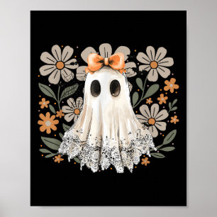 Coquette Lace Ghost Boo Vintage Floral In Boojee H Poster