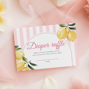 Coquette Lemon Baby Shower Diaper Raffle Enclosure Card