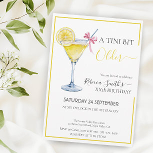Coquette lemon cocktail A tini bit Older birthday Invitation