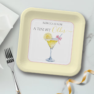 Coquette Lemon Cocktail A Tini Bit Older Birthday Paper Plate