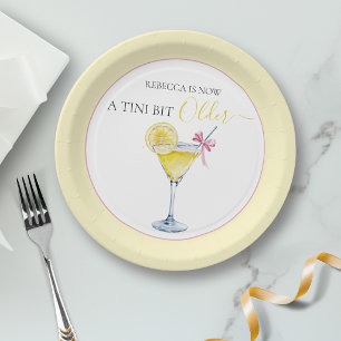 Coquette Lemon Cocktail A Tini Bit Older Birthday Paper Plate