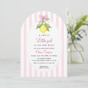 Coquette Lemon Pink Baby Shower Invitation