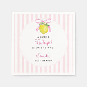 Coquette Lemon Pink Baby Shower Napkin