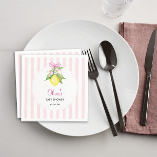 Coquette Lemon Pink Baby Shower Napkin