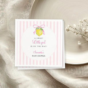 Coquette Lemon Pink Baby Shower Napkin