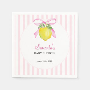 Coquette Lemon Pink Baby Shower Napkin