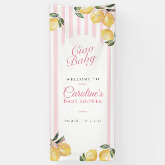 Coquette Lemon Pink Baby Shower WELCOME SIGN