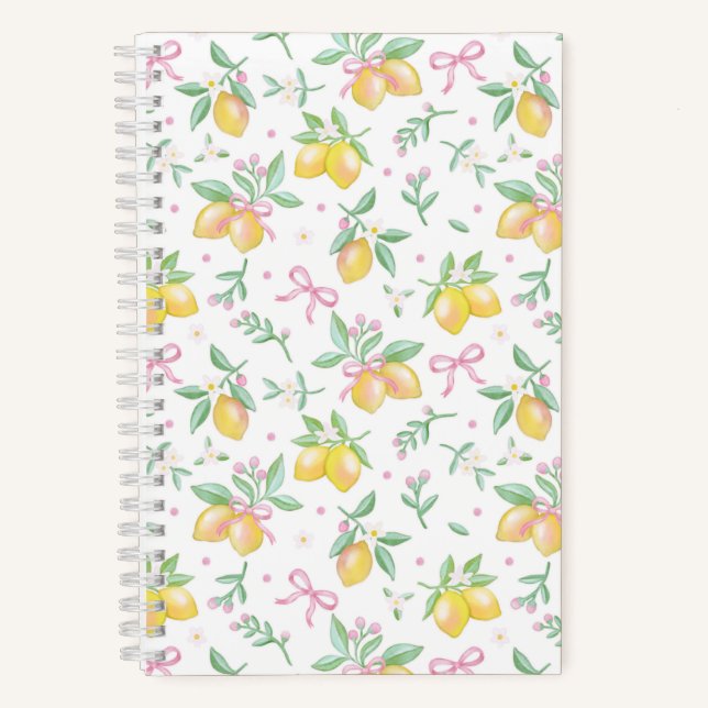 Coquette Lemon White Notebook (Front)