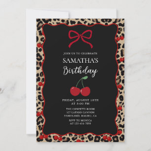Coquette Leopard Cheetah Girl Birthday Invitation