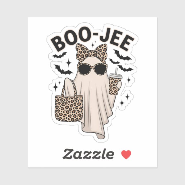Coquette Leopard Ghost Coffee Boo-JEE Halloween Bo (Sheet)