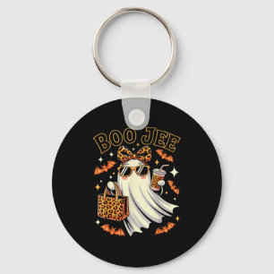 Coquette Leopard Ghost Coffee Boo Jee Halloween Bo Key Ring