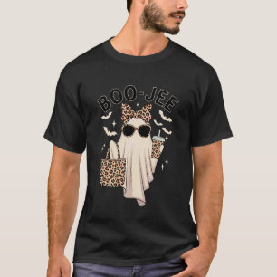 Coquette Leopard Ghost Coffee Boo-JEE Halloween Bo T-Shirt