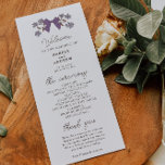 Coquette Lilac Bows Wedding Ceremony Program Programme<br><div class="desc">Coquette and rustic wedding program featuring hand drawn illustration of lilac bows and flowers. All the wedding ceremony information and the wedding party's name listed on this program.</div>