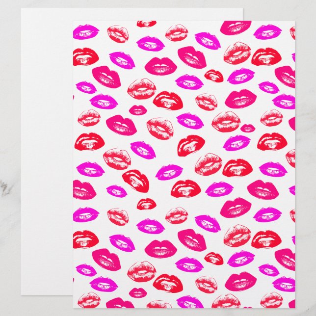 Coquette Lipstick Pattern Cardstock (Front/Back)