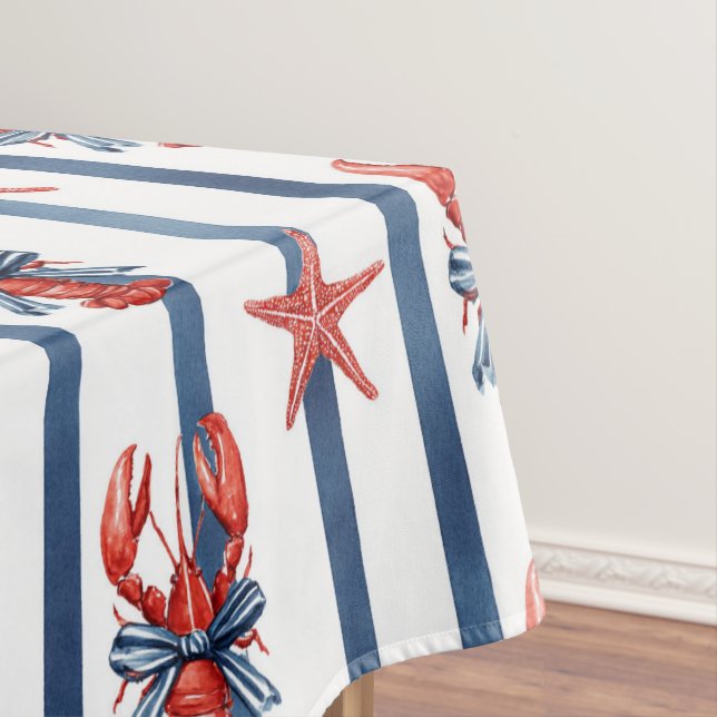 Coquette Lobsters & Starfish Tablecloth (In Situ)