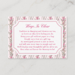 Coquette Love Shack baby Shower Wrap In Clear  Enclosure Card