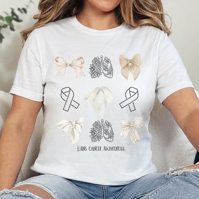 Coquette Lung Awareness Tshirt, Minimalistic Lung  Tri-Blend Shirt (Creator Uploaded)