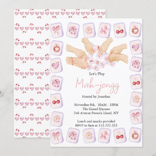 Coquette Mahjong Party Invitation