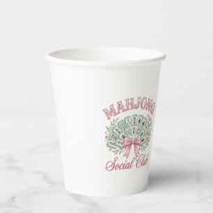 Coquette Mahjong Social Club Paper Cup with Bow