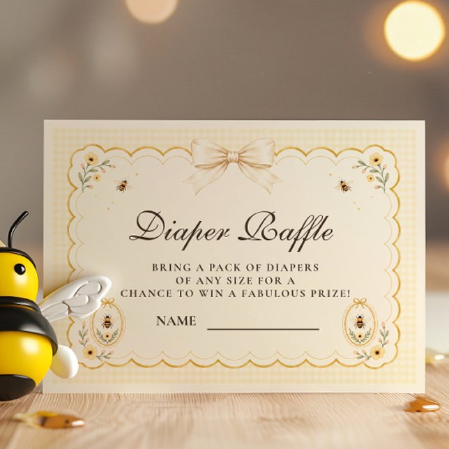 Coquette Mama To Bee Diaper Raffle Enclosure Card (Creator Uploaded)