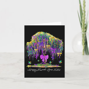 Coquette Mardi Gras 2026 Beads Tree Carnival New O Card