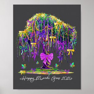 Coquette Mardi Gras 2026 Beads Tree Carnival New O Poster