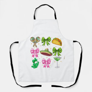 Coquette Mardi Gras Bow Fleur De Lis Mask Fat Tues Apron