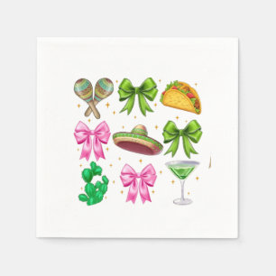 Coquette Mardi Gras Bow Fleur De Lis Mask Fat Tues Napkin