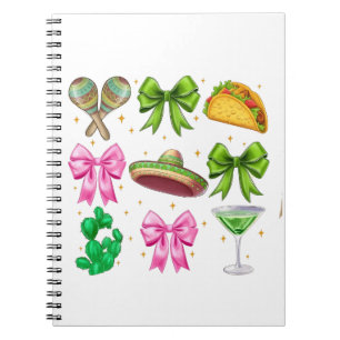 Coquette Mardi Gras Bow Fleur De Lis Mask Fat Tues Notebook