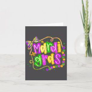 Coquette Mardi Gras Fat Tuesday Funny Fleur De Lis Thank You Card