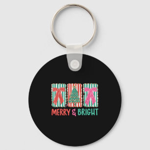 Coquette Merry & Bright Christmas Bows Tree Gi Key Ring