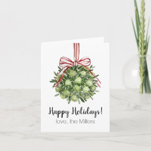 Coquette Mistletoe Watercolor Christmas Cards