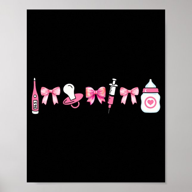 Coquette Mother Baby Mbu Nurse Stpartum Rn Christm Poster (Front)