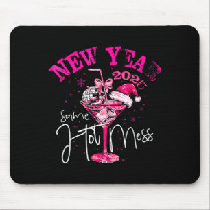 Coquette New Year Same Hot Mess 2025 Funny New Yea Mouse Mat