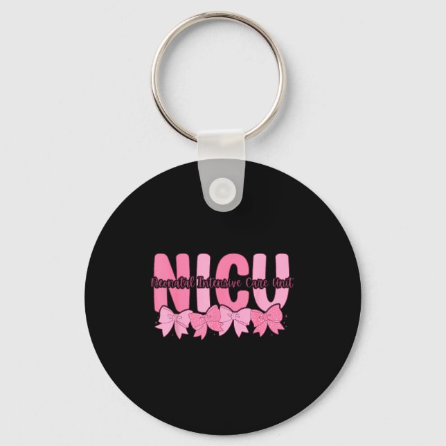 Coquette Nicu Nurse Nk Bow Neonatal Intensive Care Key Ring (Front)