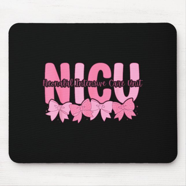 Coquette Nicu Nurse Nk Bow Neonatal Intensive Care Mouse Mat (Front)