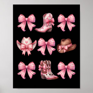 Coquette Nk Bow Cowgirl Boots And Hats  Poster