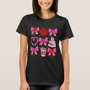 Coquette Nk Bow Teacher Appreciation Valentine Day T-Shirt