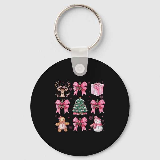 Coquette Nk Christmas Tree Santa Gingerbread Xmas  Key Ring (Front)