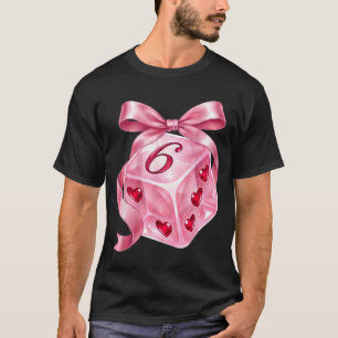 Coquette Nk Dice Bow Hearts 6 7 Preppy Valentine Y T-Shirt