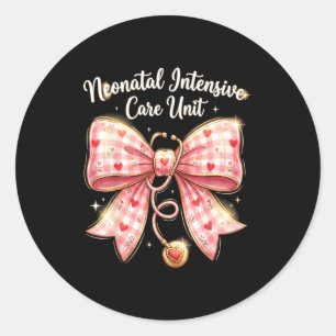 Coquette Nk Nurse Nicu Valentines Day Shirt Nurses Classic Round Sticker