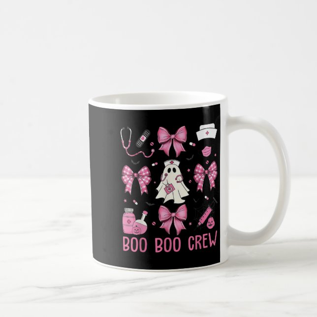 Coquette Nurse Bow Halloween Nurse Supplies Ghost  Coffee Mug (Right)