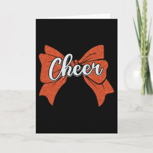 Coquette Orange Cheer Bow Sport Cheerleader Cheerl Card