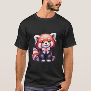 Coquette Panda Bow Simple Pink Cute Girl Graphic T T-Shirt