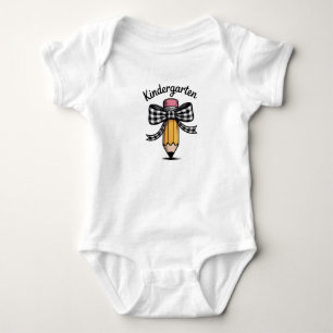 Coquette Pencil Bow Kindergarten Teacher School Baby Bodysuit