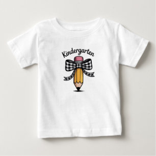 Coquette Pencil Bow Kindergarten Teacher School Baby T-Shirt